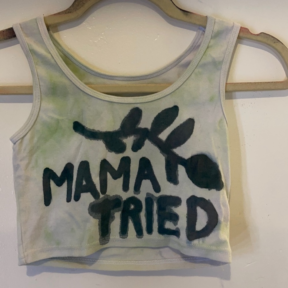 Grunge green tie-dye Cropped Cami